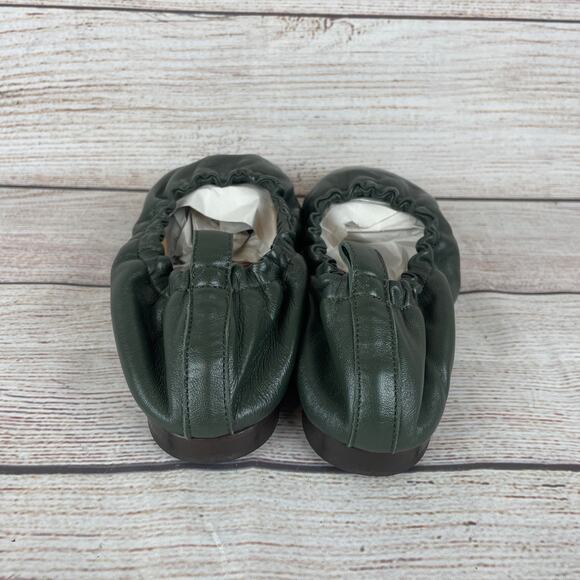 Mansur Gavriel Glove Ruched Womens Sz EU 39.5 US 9.5 Ballerina Flats Hunter Dark - Picture 5 of 9